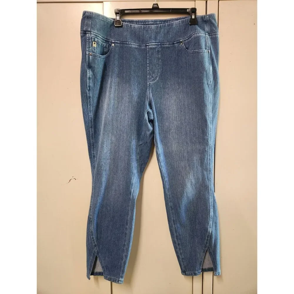 Belle by Kim Gravel Believe In Your Own Beauty Denim Blue Jeans Size 20W